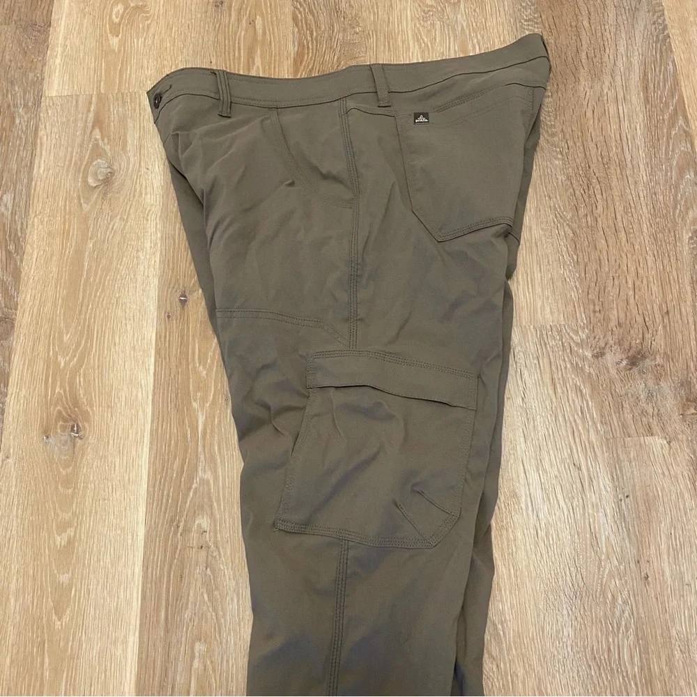 Prana Stretch Zion II Hiking Belt Roll Snap Up Pants Green 38x32 Outdoors Camp - Picture 3 of 8